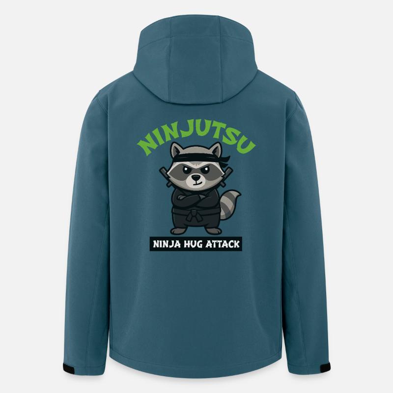 Waschbär Ninja Umarmungsangriff - Recycelte Männer Softshell-Jacke von Stanley/Stella - Dunkles Petrol