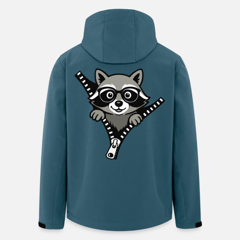 Neugieriger Waschbär - Recycelte Männer Softshell-Jacke von Stanley/Stella - Dunkles Petrol