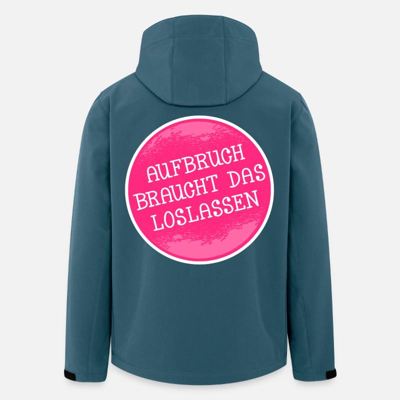 NEUSTART ANFANGEN LOSLASSEN - Recycelte Männer Softshell-Jacke von Stanley/Stella - Dunkles Petrol