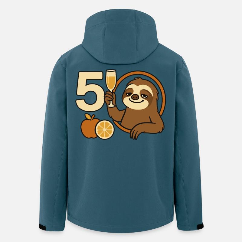 Entspannt seit 5 Jahren – Faultier-Style - Recycelte Männer Softshell-Jacke von Stanley/Stella - Dunkles Petrol
