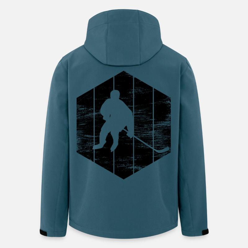 Eishockey Zeichnung - Recycelte Männer Softshell-Jacke von Stanley/Stella - Dunkles Petrol