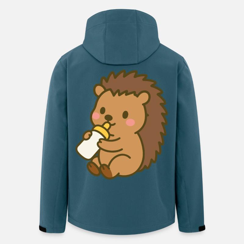 Hérisson avec bouteille de lait - Veste softshell homme en polyester recyclé Stanley/Stella - bleu pétrole foncé