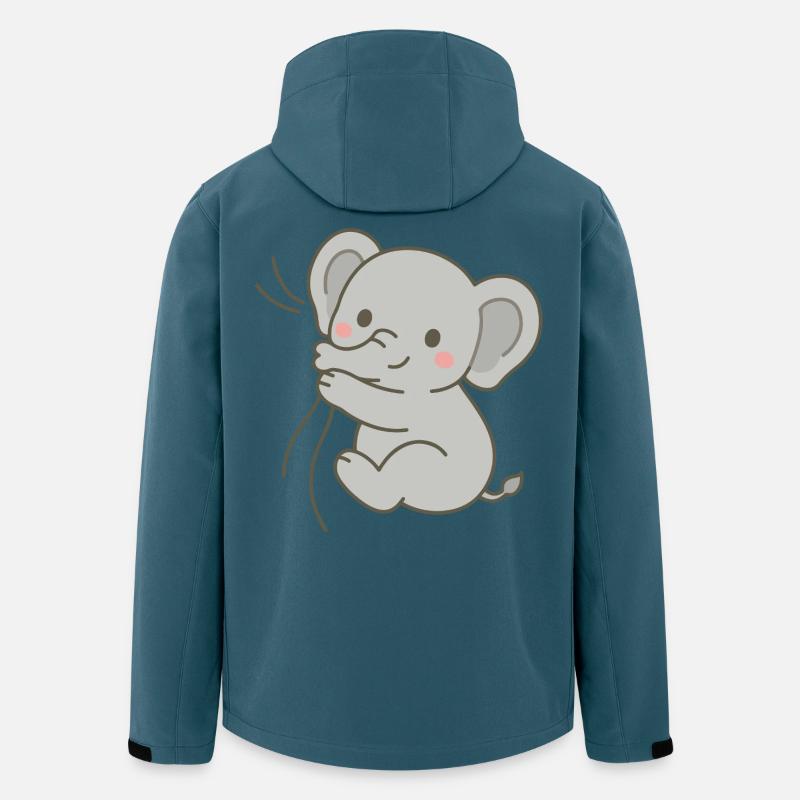 Eingekuscheltes Elefantenkalb - Recycelte Männer Softshell-Jacke von Stanley/Stella - Dunkles Petrol