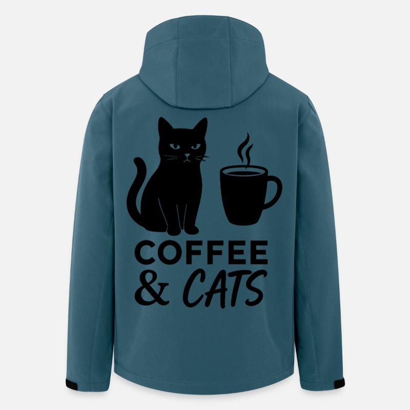 Coffee Cat - Recycelte Männer Softshell-Jacke von Stanley/Stella - Dunkles Petrol