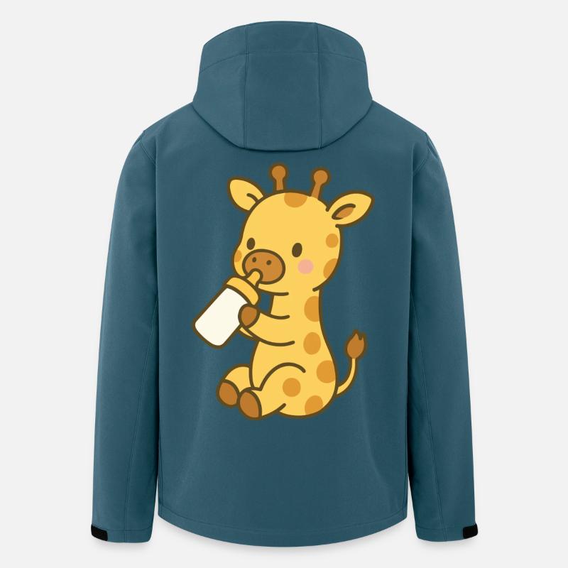 Giraffenliebe mit Flasche - Recycelte Männer Softshell-Jacke von Stanley/Stella - Dunkles Petrol