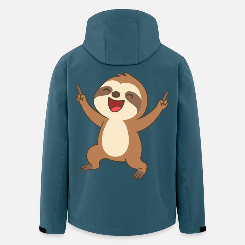 Happy Faultier - Recycelte Männer Softshell-Jacke von Stanley/Stella - Dunkles Petrol