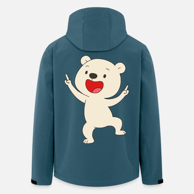 Tanzender Eisbär - Recycelte Männer Softshell-Jacke von Stanley/Stella - Dunkles Petrol