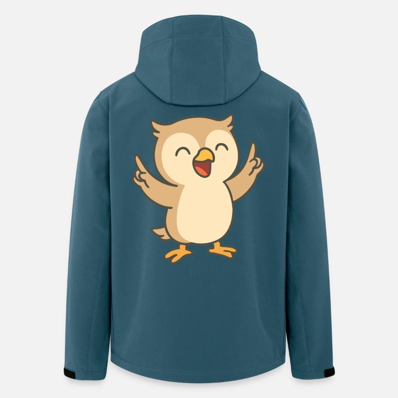 Gute-Laune-Eule - Recycelte Männer Softshell-Jacke von Stanley/Stella - Dunkles Petrol