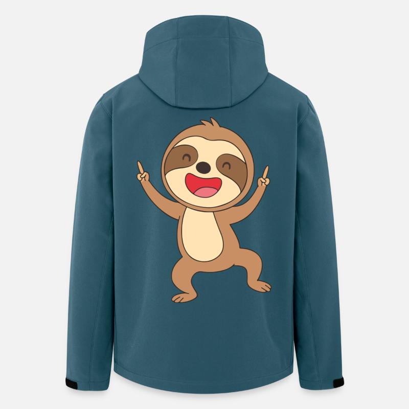 Happy Faultierfreude - Recycelte Männer Softshell-Jacke von Stanley/Stella - Dunkles Petrol