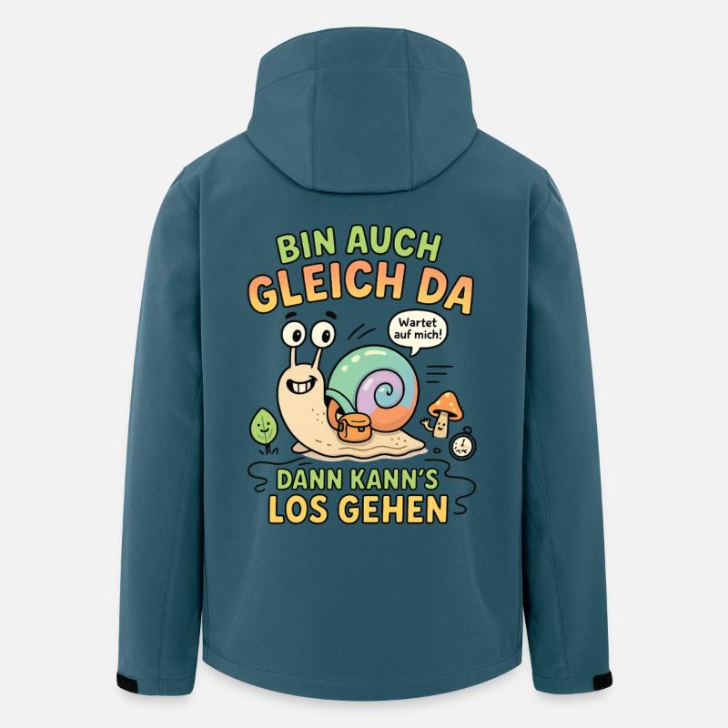 bin da kann losgehen schnecke - Recycelte Männer Softshell-Jacke von Stanley/Stella - Dunkles Petrol