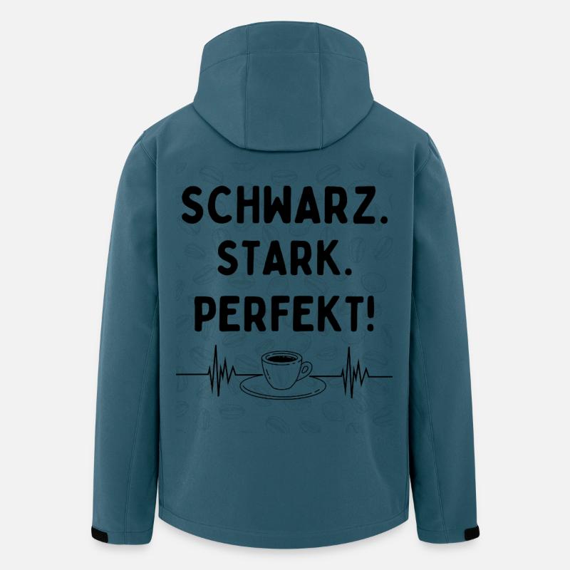 Schwarz. Stark. Perfekt. – Kaffee Statement - Recycelte Männer Softshell-Jacke von Stanley/Stella - Dunkles Petrol