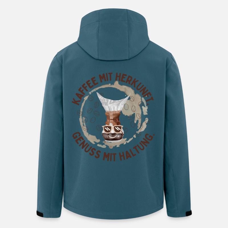 Kaffee mit Herkunft – Genuss mit Haltung - Recycelte Männer Softshell-Jacke von Stanley/Stella - Dunkles Petrol