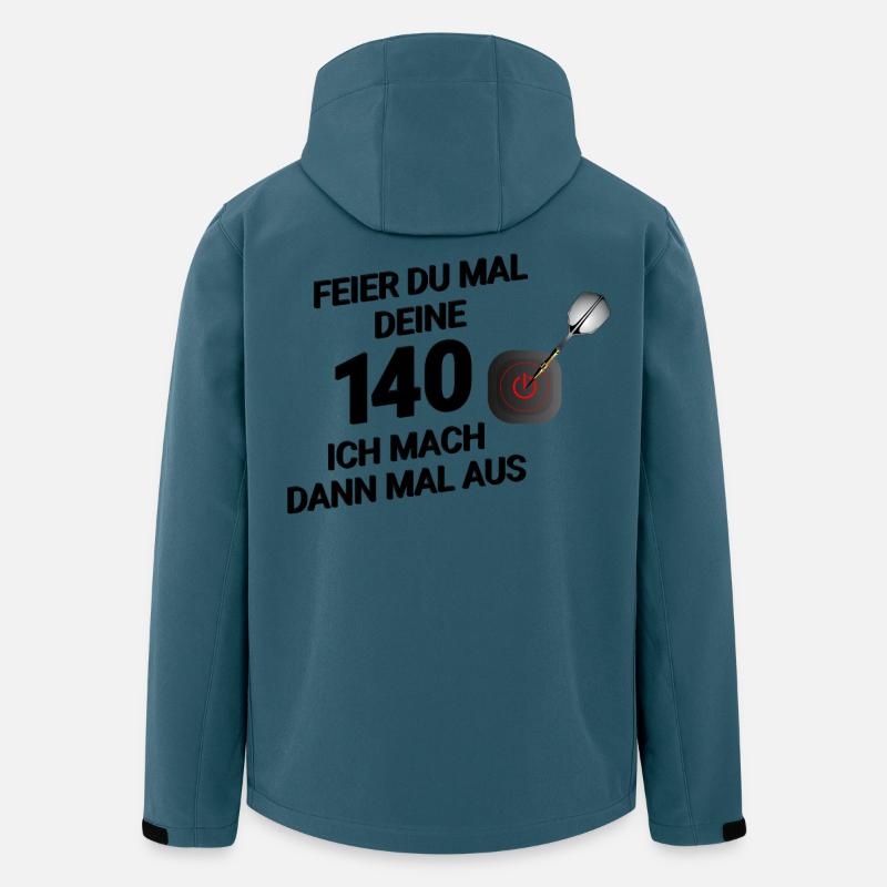 Lustiges Dart-Design – "Feier du mal deine 140... - Recycelte Männer Softshell-Jacke von Stanley/Stella - Dunkles Petrol