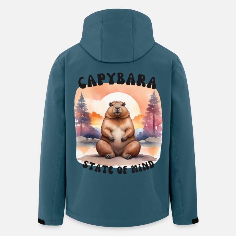 Capybara State of Mind – Chill & Calm Design - Recycelte Männer Softshell-Jacke von Stanley/Stella - Dunkles Petrol