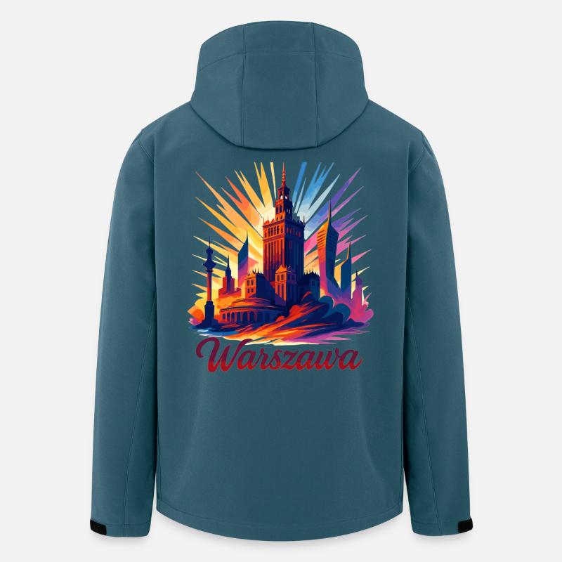 Varsovie Warszawa Capitale Pologne Cadeau - Veste softshell homme en polyester recyclé Stanley/Stella - bleu pétrole foncé