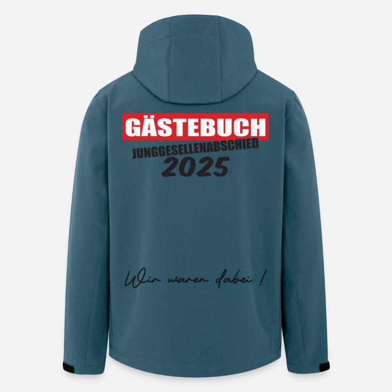 Gästebuch Junggesellenabschied 2025 - Recycelte Männer Softshell-Jacke von Stanley/Stella - Dunkles Petrol