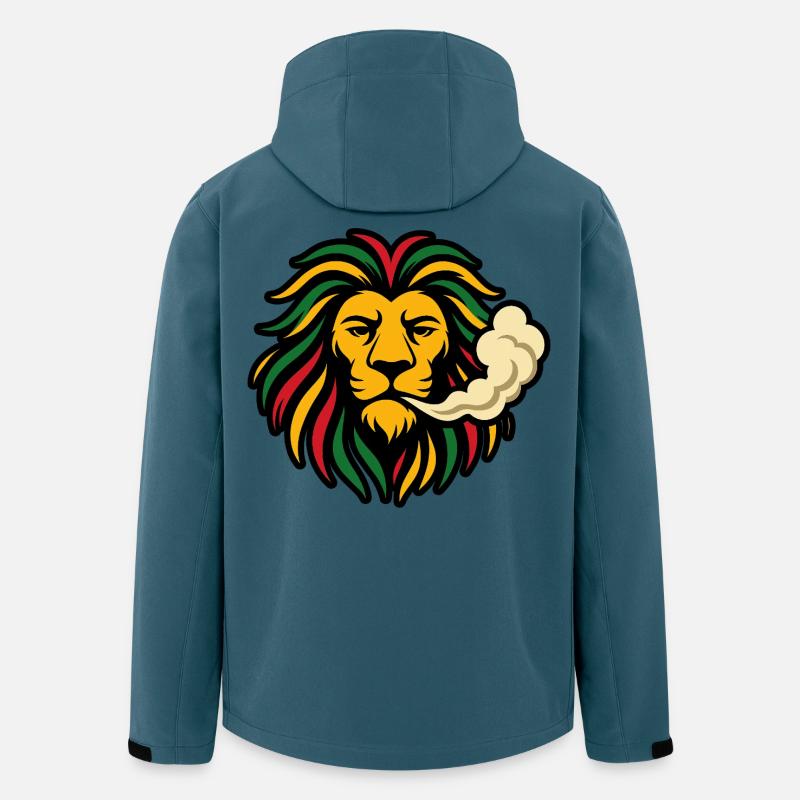 Reggae Löwe Rasta Design - Recycelte Männer Softshell-Jacke von Stanley/Stella - Dunkles Petrol