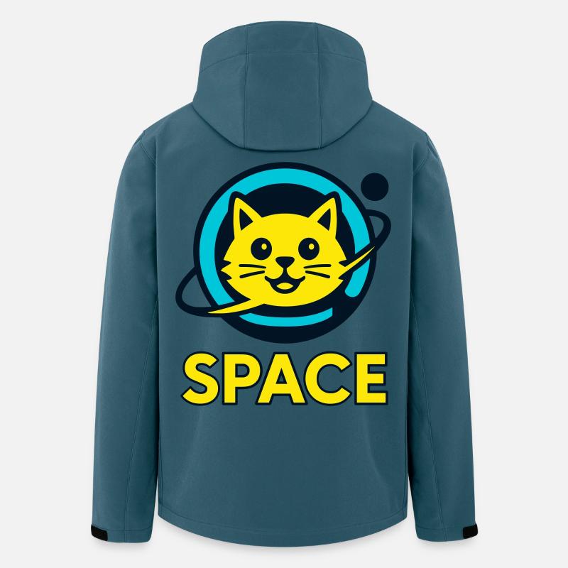 Chat de l’espace - Veste softshell homme en polyester recyclé Stanley/Stella - bleu pétrole foncé