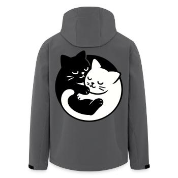 Chats Yin-Yang - Veste softshell homme en polyester recyclé Stanley/Stella -  - Dos - AI Model Male 185 light (185cm)