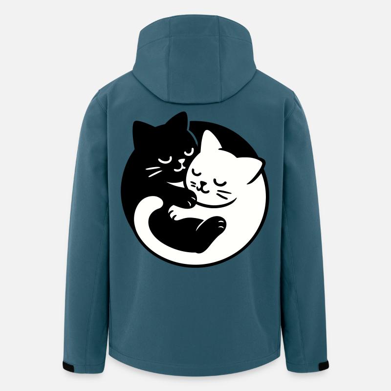 Yin-Yang Katzen - Recycelte Männer Softshell-Jacke von Stanley/Stella - Dunkles Petrol