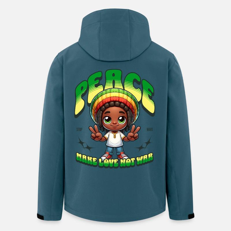 Regenbogenfrieden Cartoon - Recycelte Männer Softshell-Jacke von Stanley/Stella - Dunkles Petrol