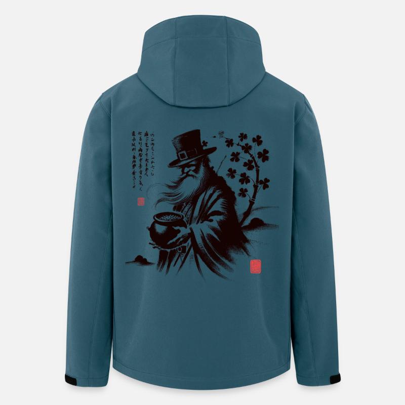 Mystischer Wind Samurai Kunst - Recycelte Männer Softshell-Jacke von Stanley/Stella - Dunkles Petrol