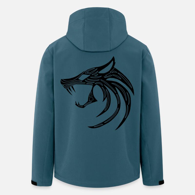 Schwarzer dämonischer Wolf - Recycelte Männer Softshell-Jacke von Stanley/Stella - Dunkles Petrol