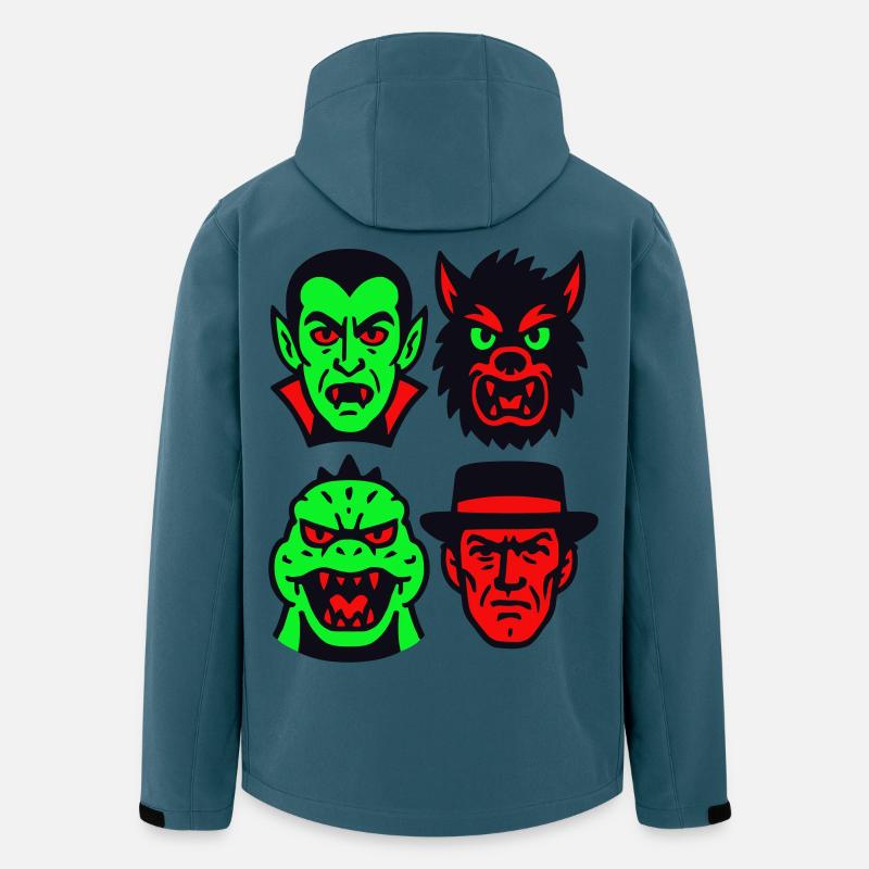 4 Grusel-Monster - Recycelte Männer Softshell-Jacke von Stanley/Stella - Dunkles Petrol
