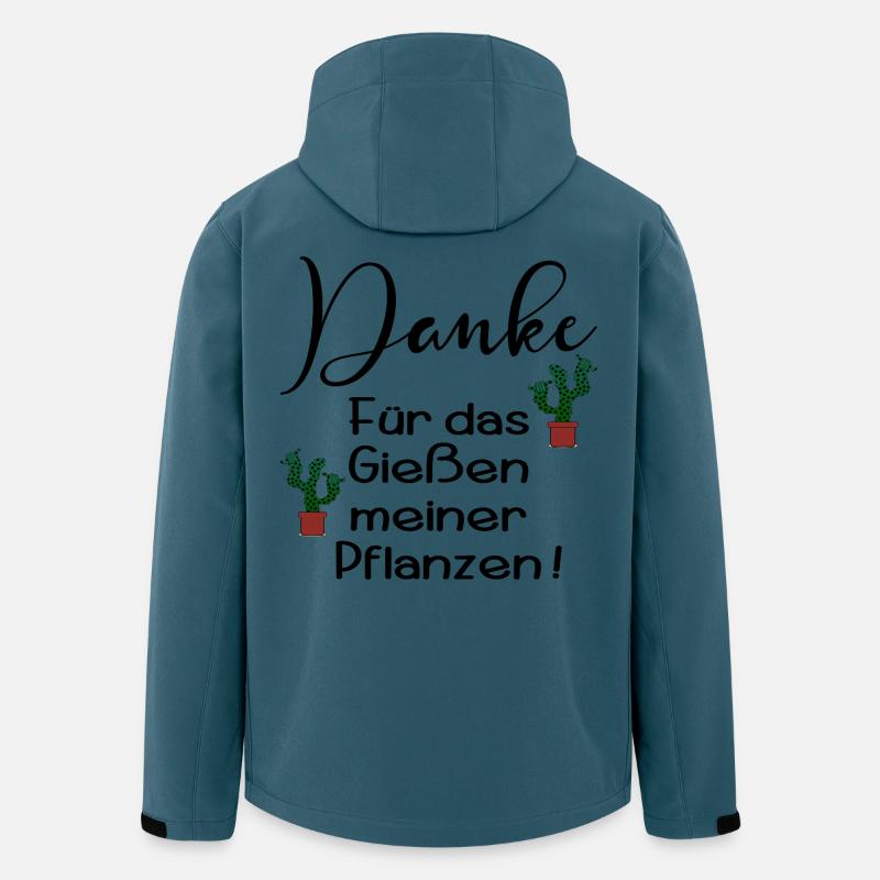 PFLANZENBEWÄSSERUNG DANKE URLAUB - Recycelte Männer Softshell-Jacke von Stanley/Stella - Dunkles Petrol