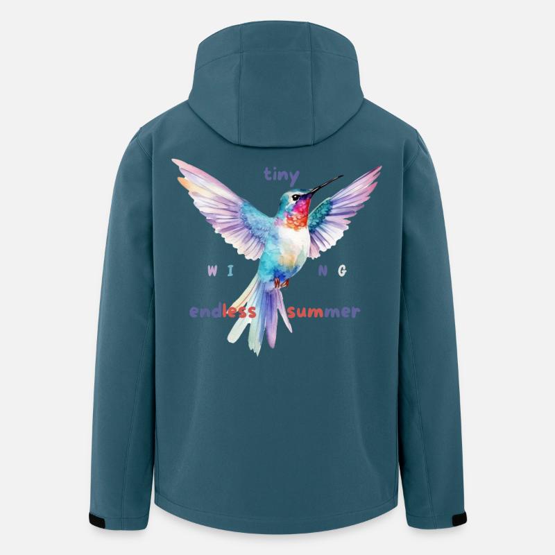 Aquarell Kolibri Sommer Design - Recycelte Männer Softshell-Jacke von Stanley/Stella - Dunkles Petrol