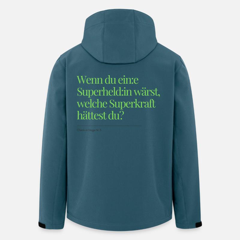 Check-in Frage Nr. 3 - Recycelte Männer Softshell-Jacke von Stanley/Stella - Dunkles Petrol