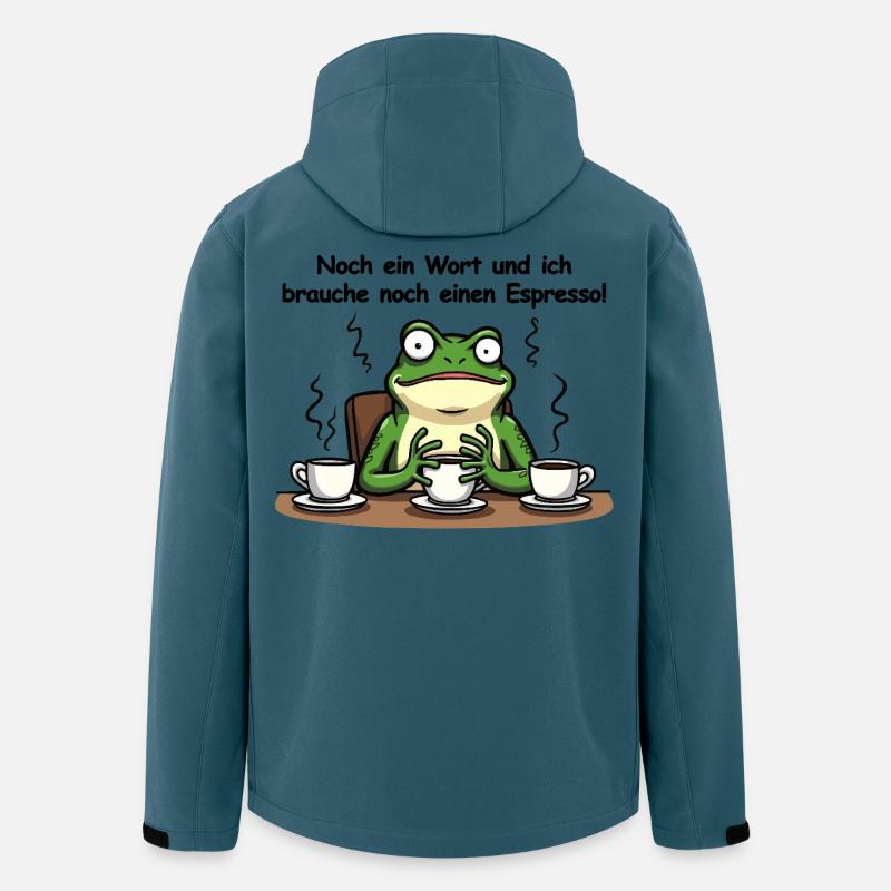 Espresso-Frosch – Kein Bock vor dem ersten Kaffee - Recycelte Männer Softshell-Jacke von Stanley/Stella - Dunkles Petrol
