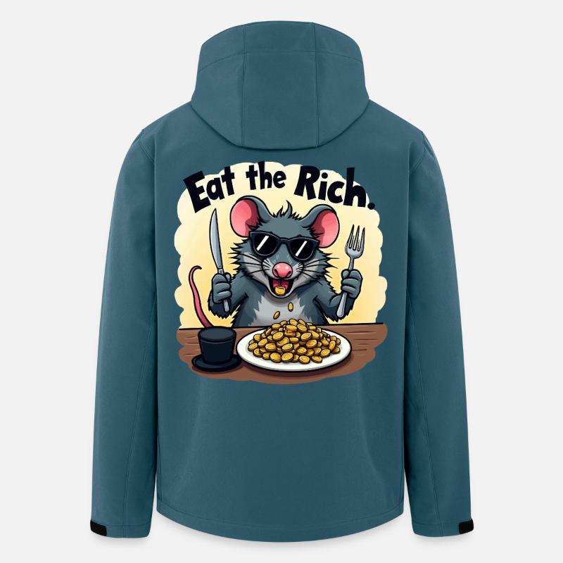 Rebellratte – Eat the Rich mit Biss - Recycelte Männer Softshell-Jacke von Stanley/Stella - Dunkles Petrol
