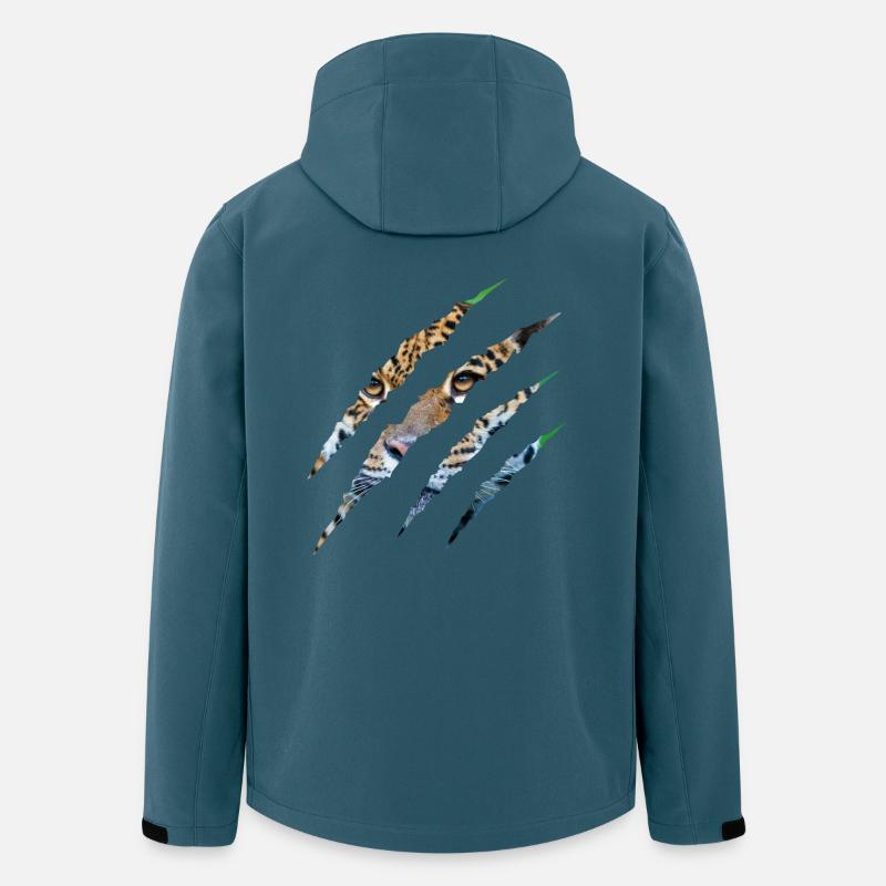 Wild Instinct – Tigeraugen durch die Klaue - Recycelte Männer Softshell-Jacke von Stanley/Stella - Dunkles Petrol