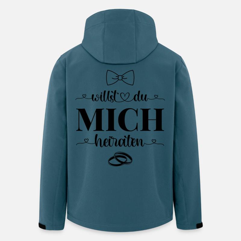 Willst Du mich heiraten - Recycelte Männer Softshell-Jacke von Stanley/Stella - Dunkles Petrol
