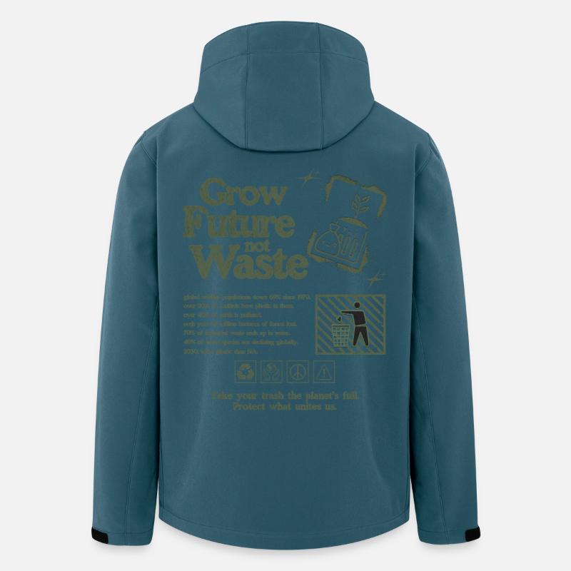 Déclaration de croissance durable Imprimer - Veste softshell homme en polyester recyclé Stanley/Stella - bleu pétrole foncé
