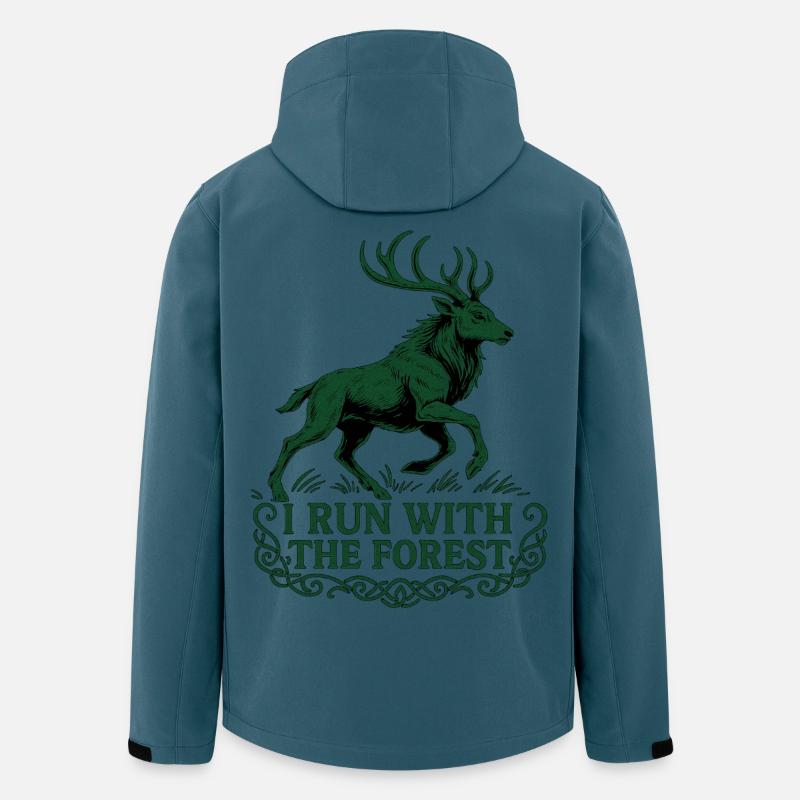 Majestätischer Hirsch mit Waldbotschaft - Recycelte Männer Softshell-Jacke von Stanley/Stella - Dunkles Petrol