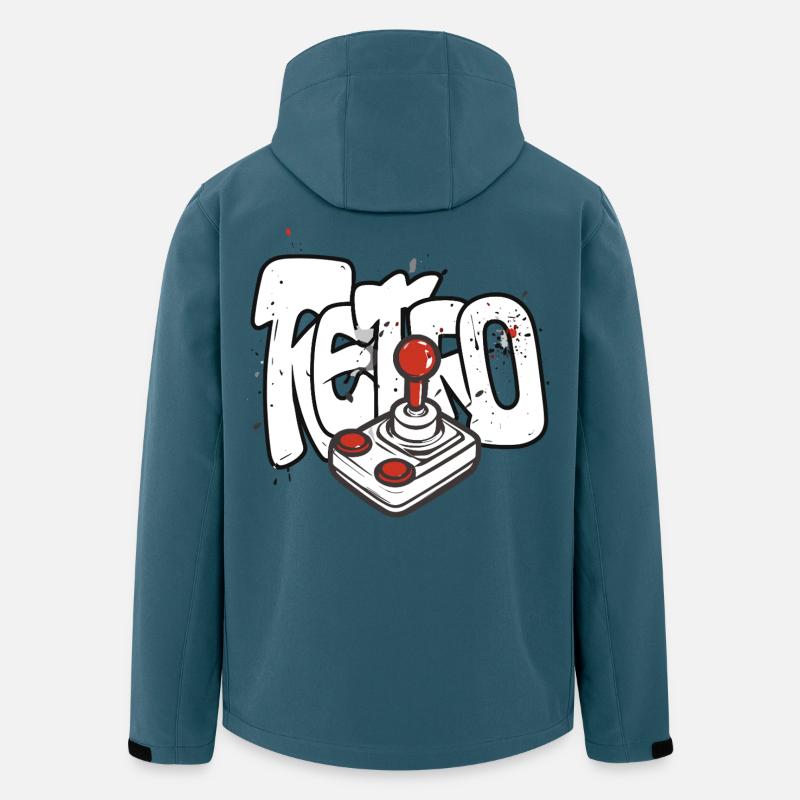 Retrobomber Joystick Design - Recycelte Männer Softshell-Jacke von Stanley/Stella - Dunkles Petrol