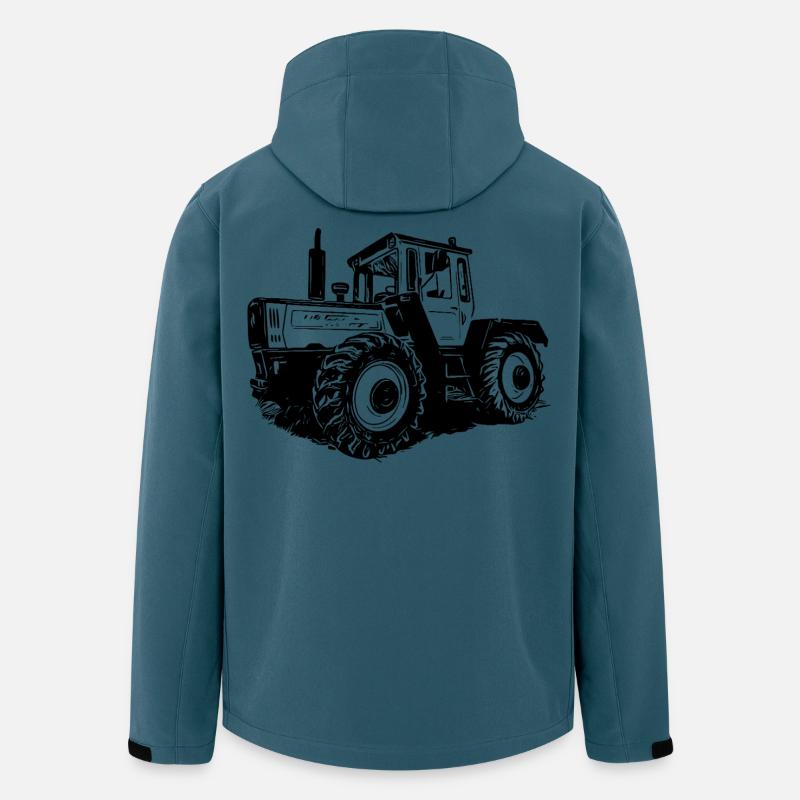 Traktorpower Silhouette - Recycelte Männer Softshell-Jacke Discoverer von Stanley/Stella - Dunkles Petrol