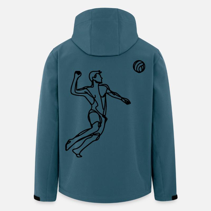 Beachvolleyballer Zeichnung - Recycelte Männer Softshell-Jacke von Stanley/Stella - Dunkles Petrol