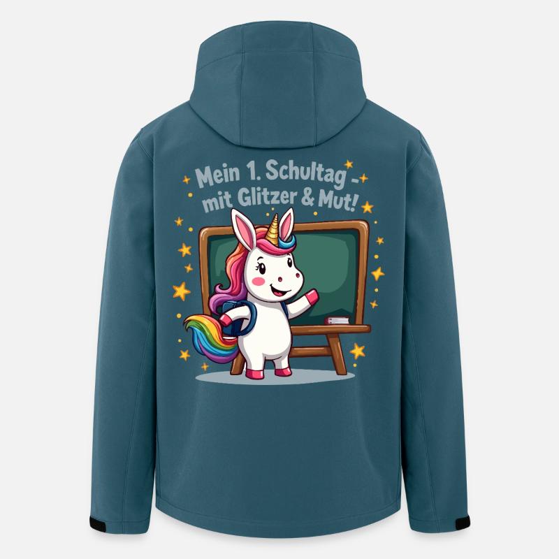 Schuleinhorn – 1. Klasse mit Glitzerstart - Recycelte Männer Softshell-Jacke von Stanley/Stella - Dunkles Petrol