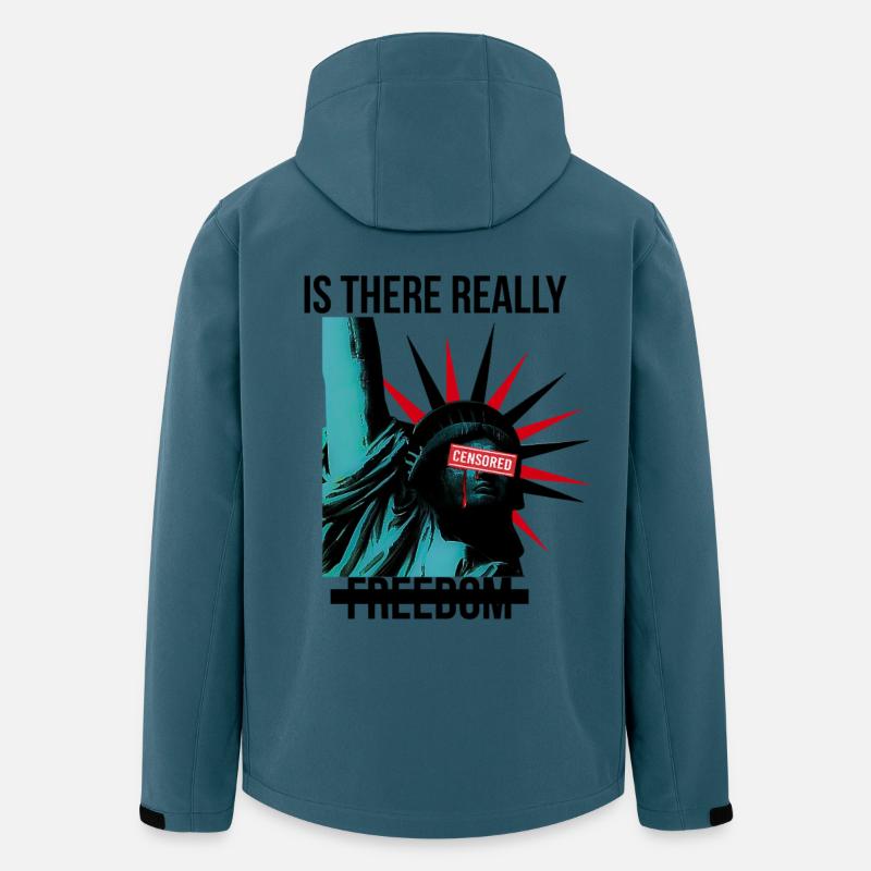 Rebellische Statue mit Censorship-Elementen - Recycelte Männer Softshell-Jacke von Stanley/Stella - Dunkles Petrol