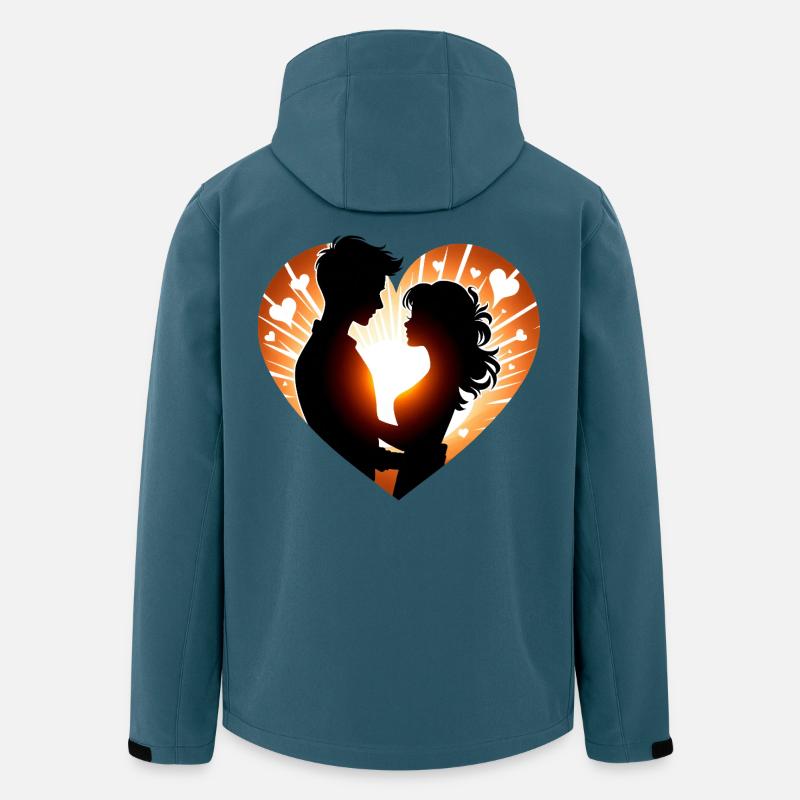 Romantische Silhouette Herz Design - Recycelte Männer Softshell-Jacke von Stanley/Stella - Dunkles Petrol