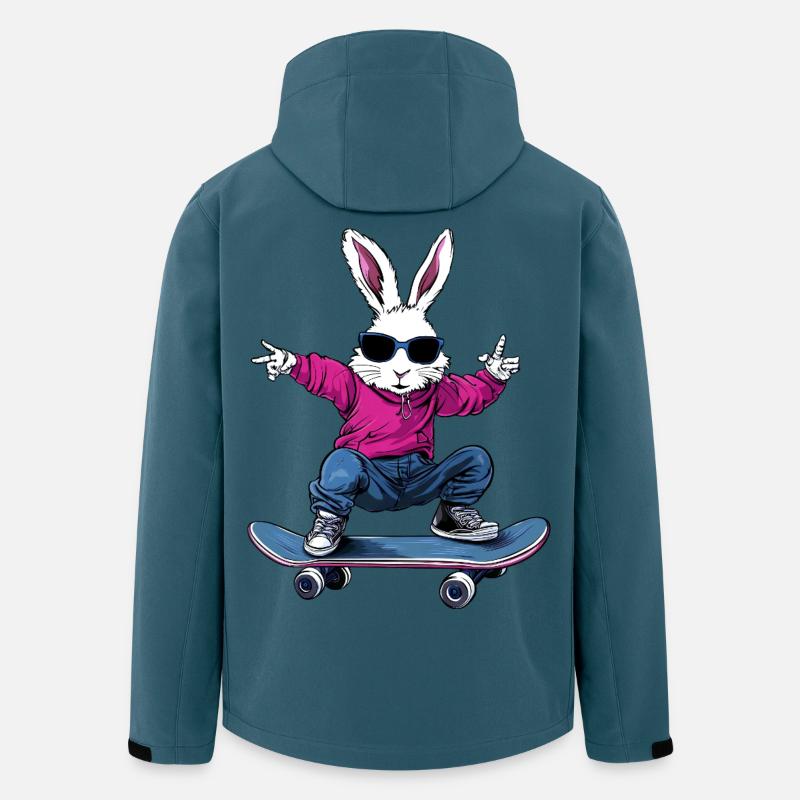 Skateboard Hasen - Recycelte Männer Softshell-Jacke von Stanley/Stella - Dunkles Petrol