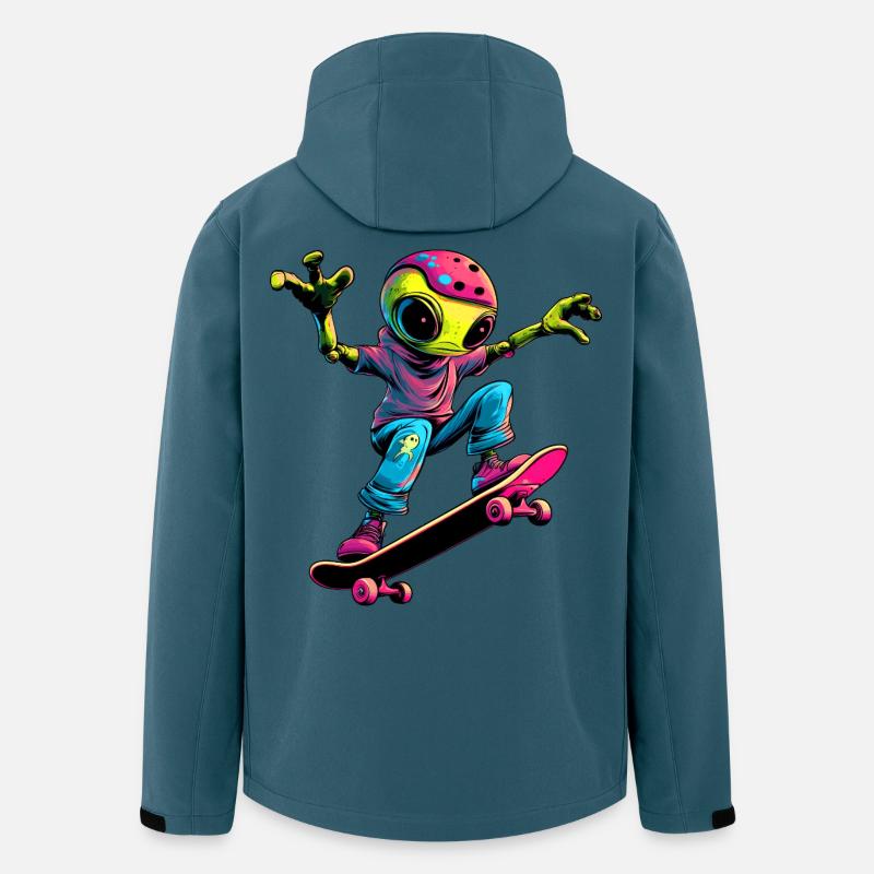 Skater Alien - Recycelte Männer Softshell-Jacke von Stanley/Stella - Dunkles Petrol