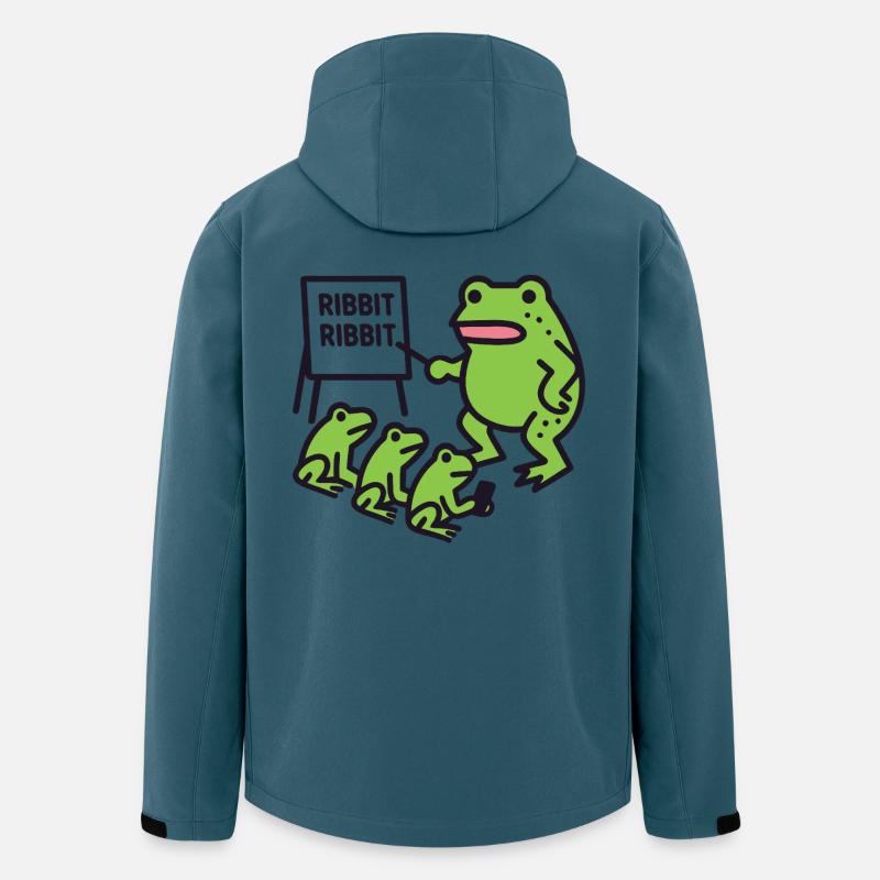 Froschunterricht mit Ribbit-Phrase - Recycelte Männer Softshell-Jacke von Stanley/Stella - Dunkles Petrol