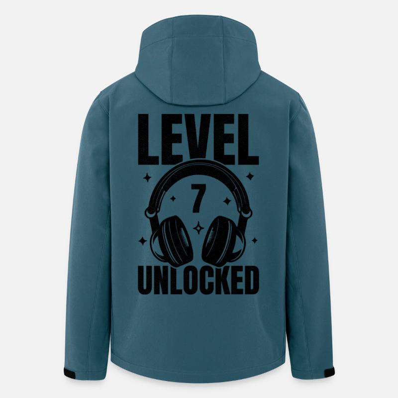 Niveau 7 : jeu vidéo débloqué terminé - Veste softshell homme en polyester recyclé Stanley/Stella - bleu pétrole foncé