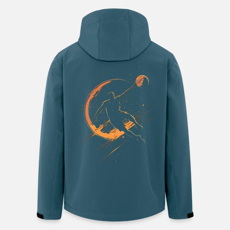  Basketball orange Silhouette - Recycelte Männer Softshell-Jacke von Stanley/Stella - Dunkles Petrol