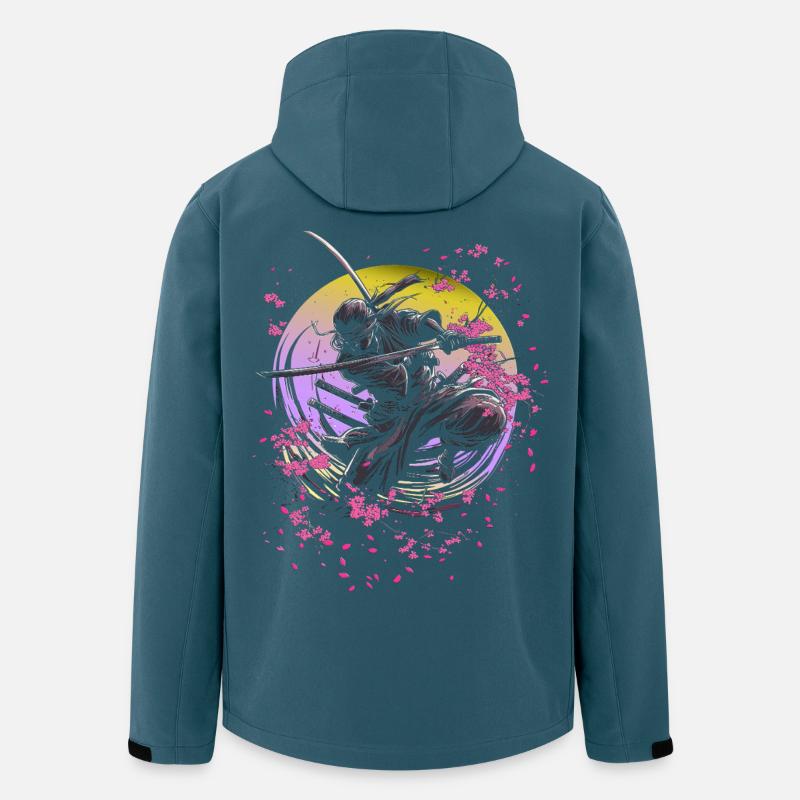 Samurai mit Sakura - japan - Recycelte Männer Softshell-Jacke von Stanley/Stella - Dunkles Petrol