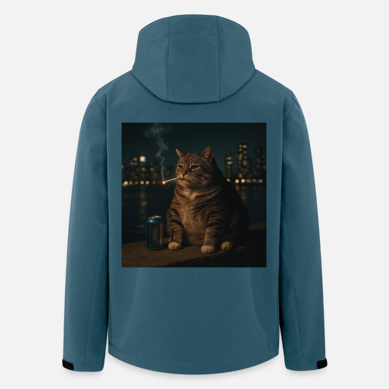 Lustige rauchende Katze Meme dumme Hirnfäule - Recycelte Männer Softshell-Jacke von Stanley/Stella - Dunkles Petrol
